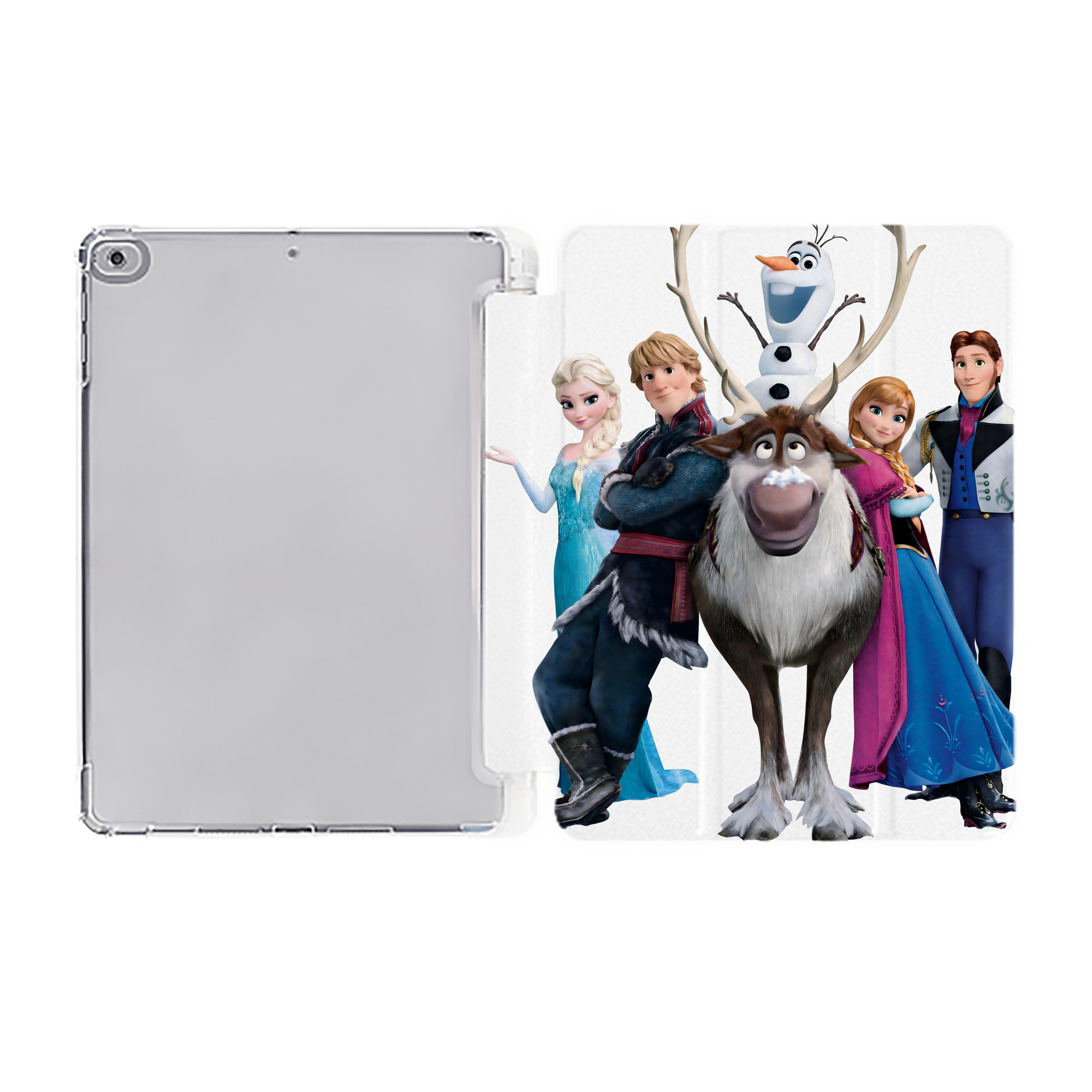 （画像用） アナと雪の女王 アンナ エルサ Frozen Anna Elsa IPad ケース ペン収納付き 三つ折りスタンド PUレザー×シリコン 対応機種9.5/10.5/10.9インチ